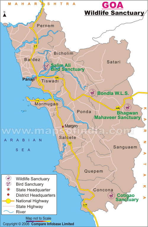 Goa Map Wildlife Sanctuary National Park Legacy IAS Academy Best IAS Academy in Bangalore