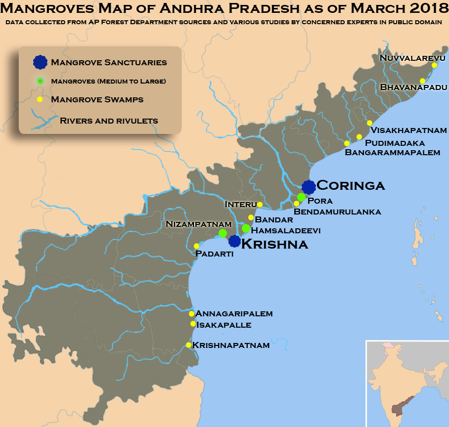 Mangroves Sanctuary Bird Sanctuary Andhra Pradesh Map Rivers Coringa Legacy IAS academy Best IAS academy in Bangalore