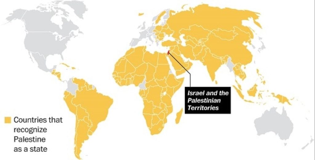 Israel and the 
Palestinian 
Territories 
Countries that 
recognize 
Palestine 
as a state 