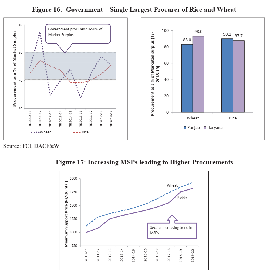 Indian Economic Survey 2020 UPSC MSP Government single largest producer of Rice and Wheat