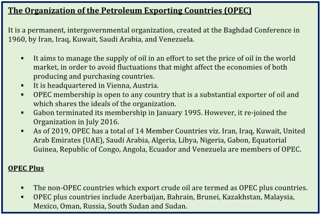 Explained: Why Oil Prices Dropped to Negative? - for UPSC Exam What is OPEC Organisation of the Petroleum Exporting Countries 