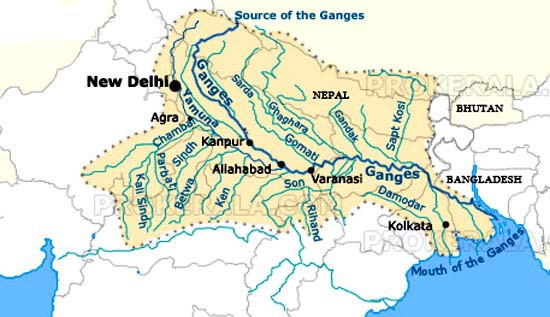 14th April Current Affairs  Ganga River Basin Ganges tributary Yamuna Map