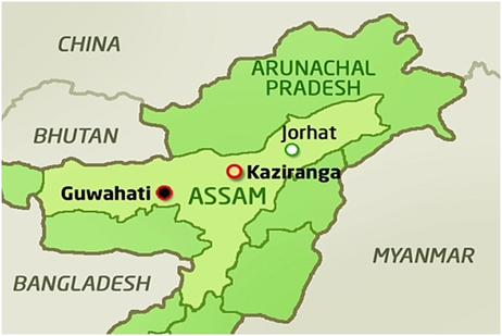 Kaziranga National Park in Assam Guwahati Map Location