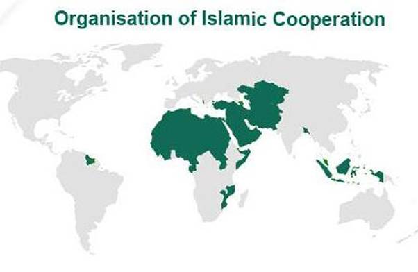 OIC Organisation of Islamic Cooperation Countries in The World Map