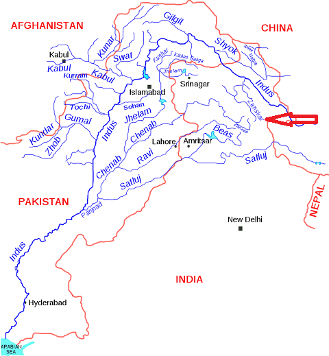 Zanskar river in the Indus river Basin Tributaries