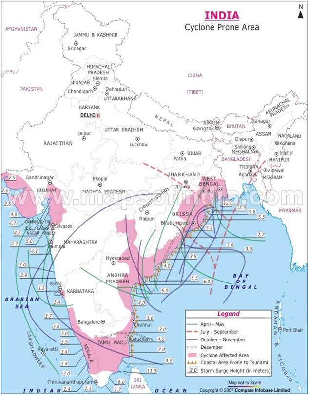 Cyclone Affectedf Areas in India