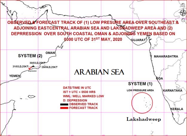 Low Pressure Region inArabian Sea  Lakshadweep Yemen Oman