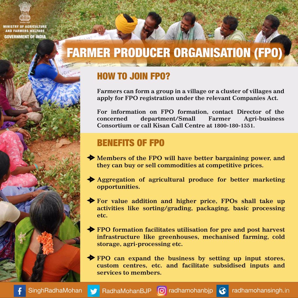 Radha Mohan Singh on Twitter: "#Farmer Producer Organization (FPO): How to  join #FPO?…