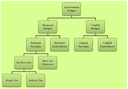 Government 
Budget 
Revenue 
Budget 
Revenue 
Expenditure 
Capital 
Budget 
Revenue 
Receipts 
Capital 
Receipts 
Capital 
Expenditure 
N On-Tax 
Ta Revenue 
Direct lax 
Revenue 
Indirect Tax 