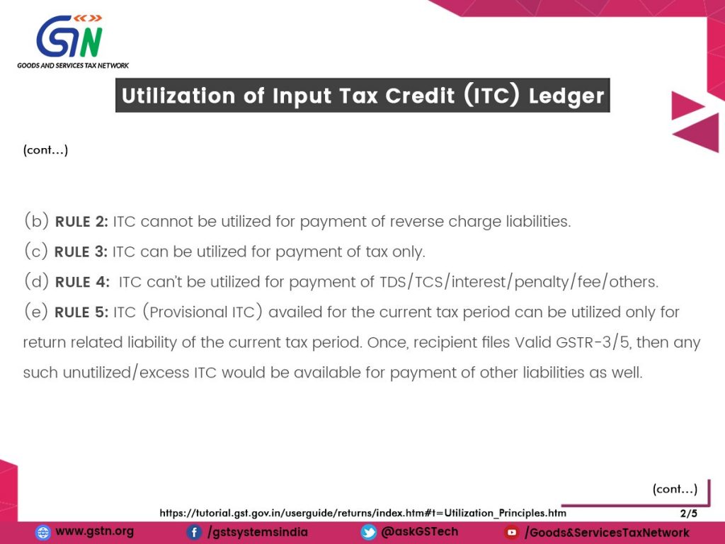 GST Systems on Twitter: "(pt. 2) Continuation of the rules on the basis of  which Utilization of Input Tax Credit (ITC) Ledger is done,  https://t.co/N4fLePOsP9… https://t.co/yJ2bLTo7Il