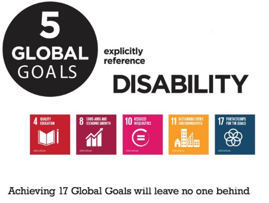 GLOBAL 
explicitly 
reference 
GOALS 
DISABILITY 
Achieving 17 Global Goals will leave no one behind 