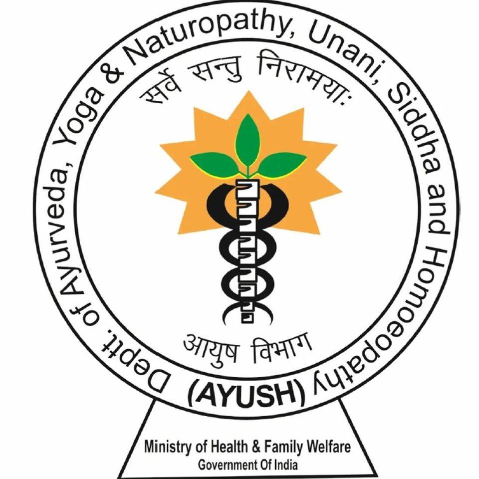 Image may contain: text that says "Naturopathy, निरामया: Unani & Yoga सर्व सन्तु Stere 200 10 idad आयुष विभाग I (AYUSH) Ministry of Health & Family Welfare Government Of India