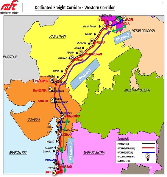 Dedicated Freight Corridor Western Corridor 
UM" PRADESH 
%tRWAR O 
SANAND O 
GUJARN 
BAO 