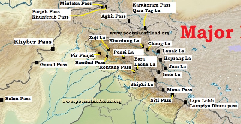 Major Mountain Passes in India & Himalayas | PMF IAS