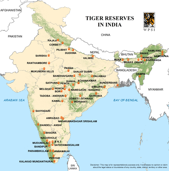 WPSI - Wildlife Protection Society of India - Tiger Reserves