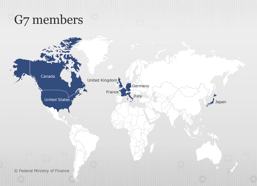 G7 members 
Canada 
United Kingdom 
France 
United States 
@ Federal Ministry of Finance 
Germany 
Italy 
Japan 