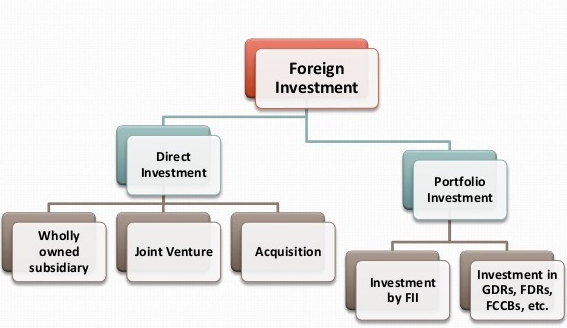 W holly 
owned 
subsidiary 
Foreign 
Investment 
Dire 
Investment 
Acquisition 
hint Venture 
portfolio 
I twestment 
Investment in 
GDRs, FDRs, 
FCCBS, etc. 