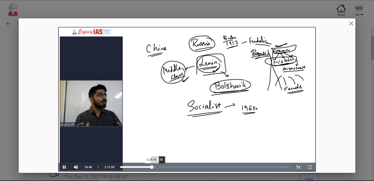 Recorded Videos of Classes Legacy IAS Academy Online Coaching for UPSC