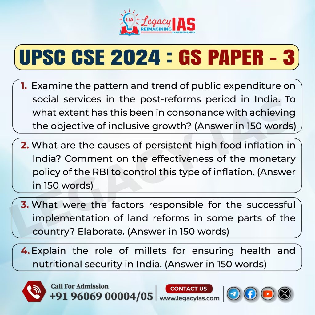 UPSC Mains 2024 General Studies Paper 3 Legacy IAS